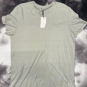 NWT Calvin Klein Mens Storm Gray Signature Striped Slim Fit  T-Shirt Size XL